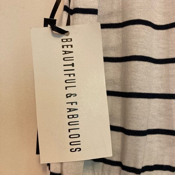 Romper Dress Blue White Stripes Nautical Summer by EMME JORDON Womens Small - Picture 11 of 13